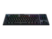 Logitech G915 TKL Tenkeyless LIGHTSPEED Clavier de jeu mécanique RVB sans fil - Clavier - backlit - USB, Bluetooth, 2.4 GHz - AZERTY - Français - commutateur : GL Linear - carbone 920-009514