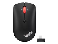 Lenovo ThinkPad Compact - Souris - droitiers et gauchers - optique - 4 boutons - sans fil - 2.4 GHz - récepteur sans fil USB-C - noir - OEM 4Y51D20848