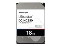 WD Ultrastar DC HC550 WUH721818AL5201 - Disque dur - chiffré - 18 To - interne - 3.5" - SAS 12Gb/s - 7200 tours/min - mémoire tampon : 512 Mo - Self-Encrypting Drive (SED), TCG Enterprise 0F38352