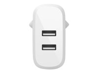 Belkin BOOST CHARGE - Adaptateur secteur - 24 Watt - 2 connecteurs de sortie (USB) - blanc WCE002VF1MWH