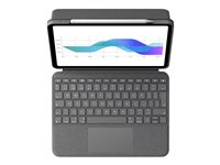 Logitech Folio Touch - Clavier et étui - avec trackpad - rétroéclairé - Apple Smart connector - QWERTY - R.-U. - graphite - pour Apple 11-inch iPad Pro (1ère génération, 2e génération) 920-009751