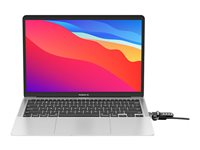 Compulocks MacBook Air M1 Adaptateur Ledge avec câble antivol à combinaison argentée - Adaptateur à fente de verrouillage pour la sécurité - avec serrure à câble combo - argent - pour MacBook Air 13,3" MBALDG03CL