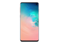 Samsung Galaxy S10 - 4G smartphone - double SIM - RAM 8 Go / Mémoire interne 128 Go - microSD slot - écran OEL - 6.1" - 3040 x 1440 pixels - 3 x caméras arrière 12 MP, 12 MP, 16 MP - front camera 10 MP - blanc prisme SM-G973FZWDXEF