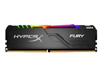 HyperX FURY RGB - DDR4 - kit - 16 Go: 2 x 8 Go - DIMM 288 broches - 2400 MHz / PC4-19200 - CL15 - 1.2 V - mémoire sans tampon - non ECC - noir HX424C15FB3AK2/16