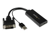 StarTech.com Adaptateur vidéo DVI vers HDMI avec alimentation et audio USB - Convertisseur DVI-D vers HDMI - M/F - 1080p - Adaptateur audio/vidéo - HDMI femelle pour DVI-D mâle DVI2HD