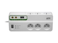 APC SurgeArrest Home/Office - Protection contre les surtensions - CA 230 V - 2300 Watt - connecteurs de sortie : 6 - 3 m cordon - Belgique, France - blanc PMH63VT-FR