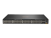 HPE Aruba 6300M - Commutateur - C3 - Géré - 48 x 10/100/1000 (1 PoE+) + 4 x 1 Gigabit / 10 Gigabit / 25 Gigabit / 50 Gigabit SFP56 (liaison montante/stockage) - de l'avant et du côté vers l'arrière - Montable sur rack - PoE+ JL663A