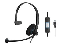 Sennheiser SC 30 USB CTRL - Call Center - micro-casque - sur-oreille - filaire - USB - noir avec touches bleues 504548