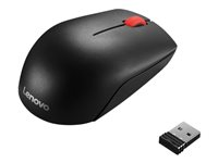 Lenovo Essential Compact - Souris - droitiers et gauchers - 3 boutons - sans fil - 2.4 GHz - récepteur sans fil USB - noir - OEM 4Y50R20864