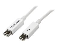 StarTech.com Câble Thunderbolt 3 m M/M Blanc - Cordon Thunderbolt pour Apple® Mac®, MacBook Pro® etc - 2x Thunderolt (Mâle), 3 mètre Blanc - Câble Thunderbolt - Mini DisplayPort (M) pour Mini DisplayPort (M) - Thunderbolt 2 - 3 m - blanc - pour P/N: TB2DOCK4K2DP TBOLTMM3MW