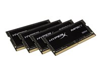 HyperX Impact - DDR4 - kit - 32 Go: 4 x 8 Go - SO DIMM 260 broches - 2400 MHz / PC4-19200 - CL15 - 1.2 V - mémoire sans tampon - non ECC HX424S15IB2K4/32