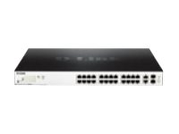 D-Link DGS 1100-26MP - Commutateur - intelligent - 24 x 10/100/1000 (PoE+) + 2 x SFP Gigabit combiné - de bureau - PoE+ (370 W) DGS-1100-26MP