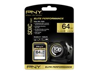 PNY Elite Performance - Carte mémoire flash - 64 Go - UHS Class 1 / Class10 - SDXC UHS-I SD64G10ELIPER-EF