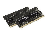 HyperX Impact - DDR4 - kit - 16 Go: 2 x 8 Go - SO DIMM 260 broches - 2933 MHz / PC4-23400 - CL17 - 1.2 V - mémoire sans tampon - non ECC HX429S17IB2K2/16