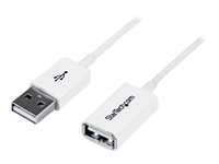 StarTech.com Câble d'extension USB 2.0 A vers A de 2 m - Rallonge USB 2.0 en blanc - M/F - Rallonge de câble USB - USB (F) pour USB (M) - USB 2.0 - 2 m - moulé - blanc - pour P/N: MSDREADU2OTG, USBEXTPAA1MW, USBEXTPAA3MW, USBPAUB1MW, USBPAUB2MW, USBPAUB50CMW USBEXTPAA2MW