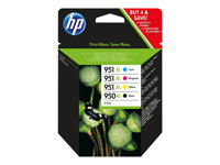 HP 950XL/951XL Combo Pack - Pack de 4 - haute capacité - noir, jaune, cyan, magenta - original - blister - cartouche d'encre - pour Officejet Pro 251, 276, 8100, 8600, 8600 N911, 8610, 8615, 8616, 8620, 8625, 8630, 8640 C2P43AE