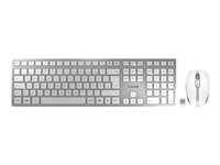 CHERRY DW 9000 SLIM - Ensemble clavier et souris - sans fil - 2.4 GHz, Bluetooth 4.0 - Allemand - blanc, argent JD-9000DE-1