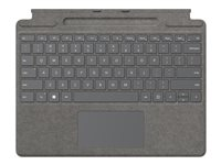 Microsoft Clavier Signature pour Surface Pro - Clavier - avec pavé tactile, accéléromètre, plateau de rangement et de chargement du Surface Slim Pen 2 - AZERTY - Français - platine - commercial - pour Surface Pro 8, Pro X 8XB-00064