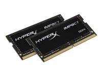 HyperX Impact - DDR4 - kit - 32 Go: 2 x 16 Go - SO DIMM 260 broches - 3200 MHz / PC4-25600 - CL20 - 1.2 V - mémoire sans tampon - non ECC HX432S20IBK2/32