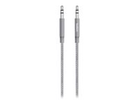 Belkin MIXIT Metallic Aux Cable - Câble audio - mini-phone stereo 3.5 mm mâle pour mini-phone stereo 3.5 mm mâle - 1.2 m - gris AV10164BT04-GRY