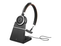 Jabra Evolve 65 SE UC Mono - Micro-casque - sur-oreille - Bluetooth - sans fil - USB - avec support de chargement - Optimisé pour la CU 6593-833-499