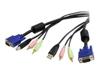 StarTech.com Cable KVM USB VGA 4 en 1 avec audio et microphone - 3 m - Câble clavier/vidéo/souris/audio - USB, HD-15 (VGA), mini-phone stereo 3.5 mm (M) pour HD-15 (VGA), mini-phone stereo 3.5 mm, USB type B (M) - 3 m - pour P/N: SV231DDUSB, SV231DVGAU2A, SV431DDUSB USBVGA4N1A10