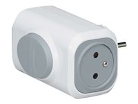 C2G Multi-Outlet Extension - Coupe-circuit - CA 230 V - 3680 Watt - entrée : alimentation - connecteurs de sortie : 2 (3 pôles (France/Belgique)) - France - blanc 80806